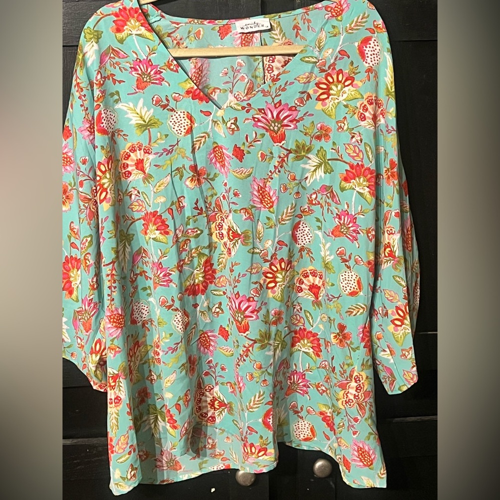 Vibrant Floral V-Neck Blouse